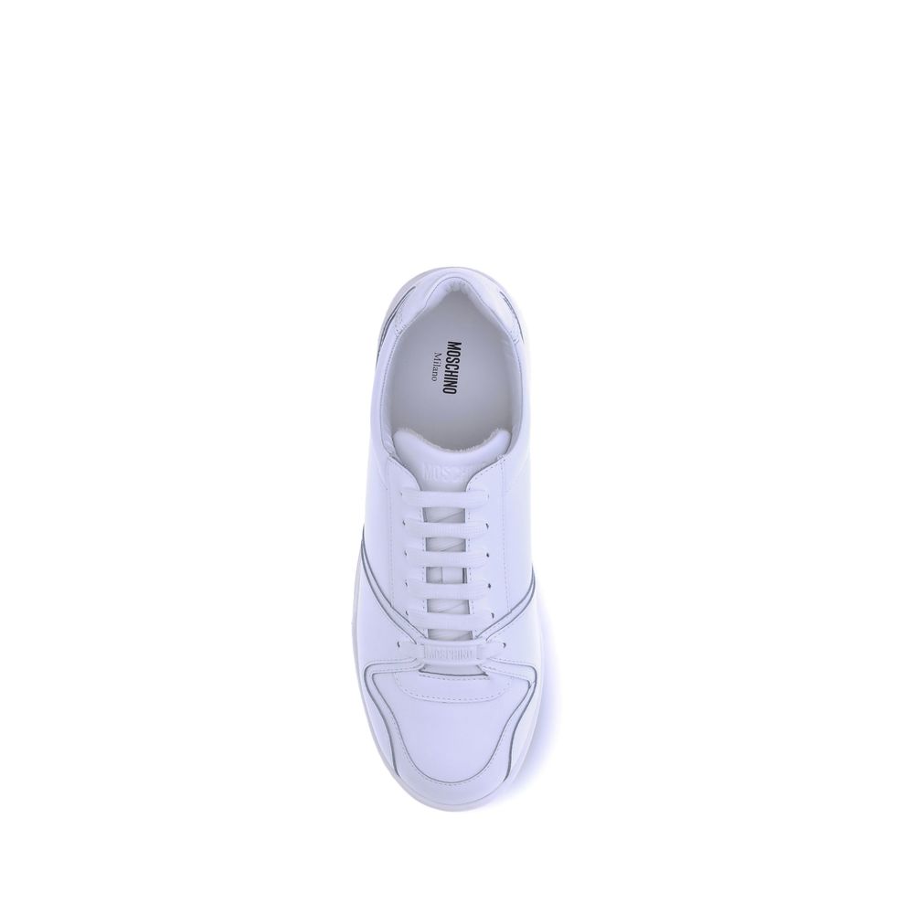 Moschino white rubber sole low-top sneakers