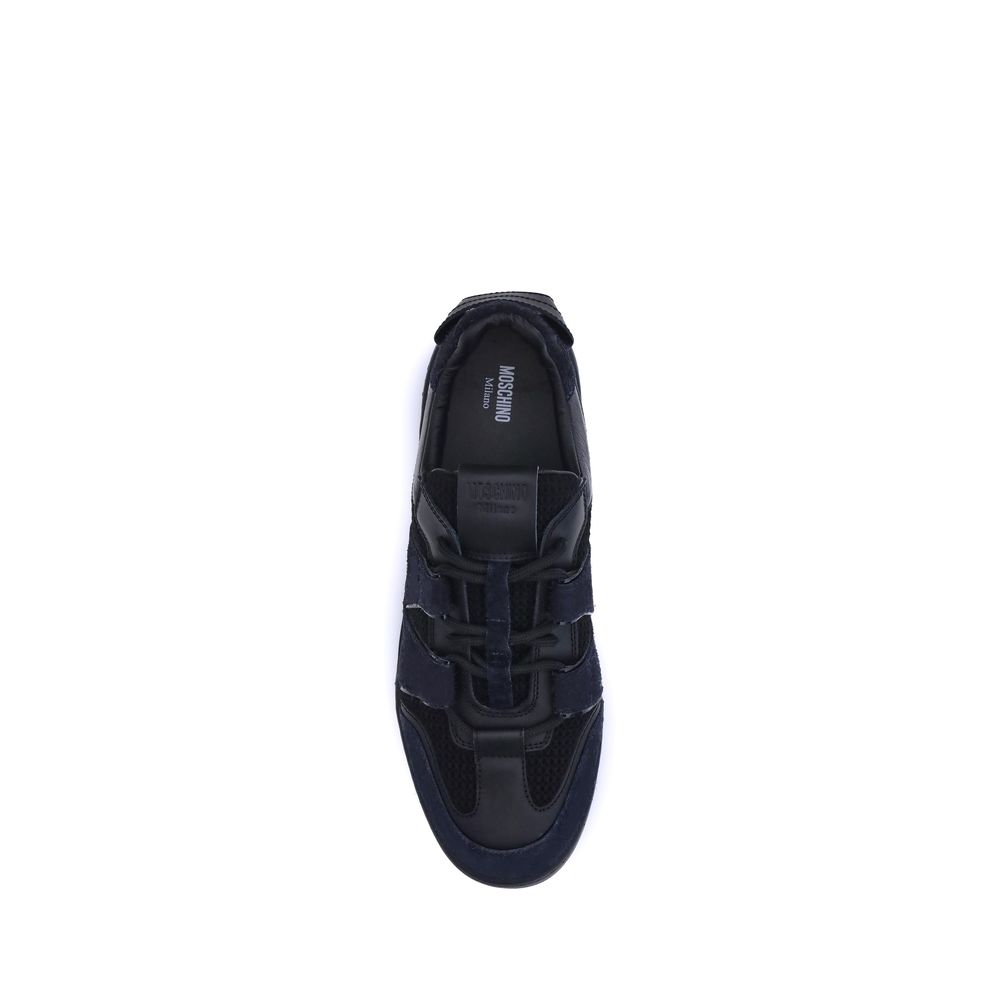 Moschino Black Calfskin Bos Taurus Sports Shoes