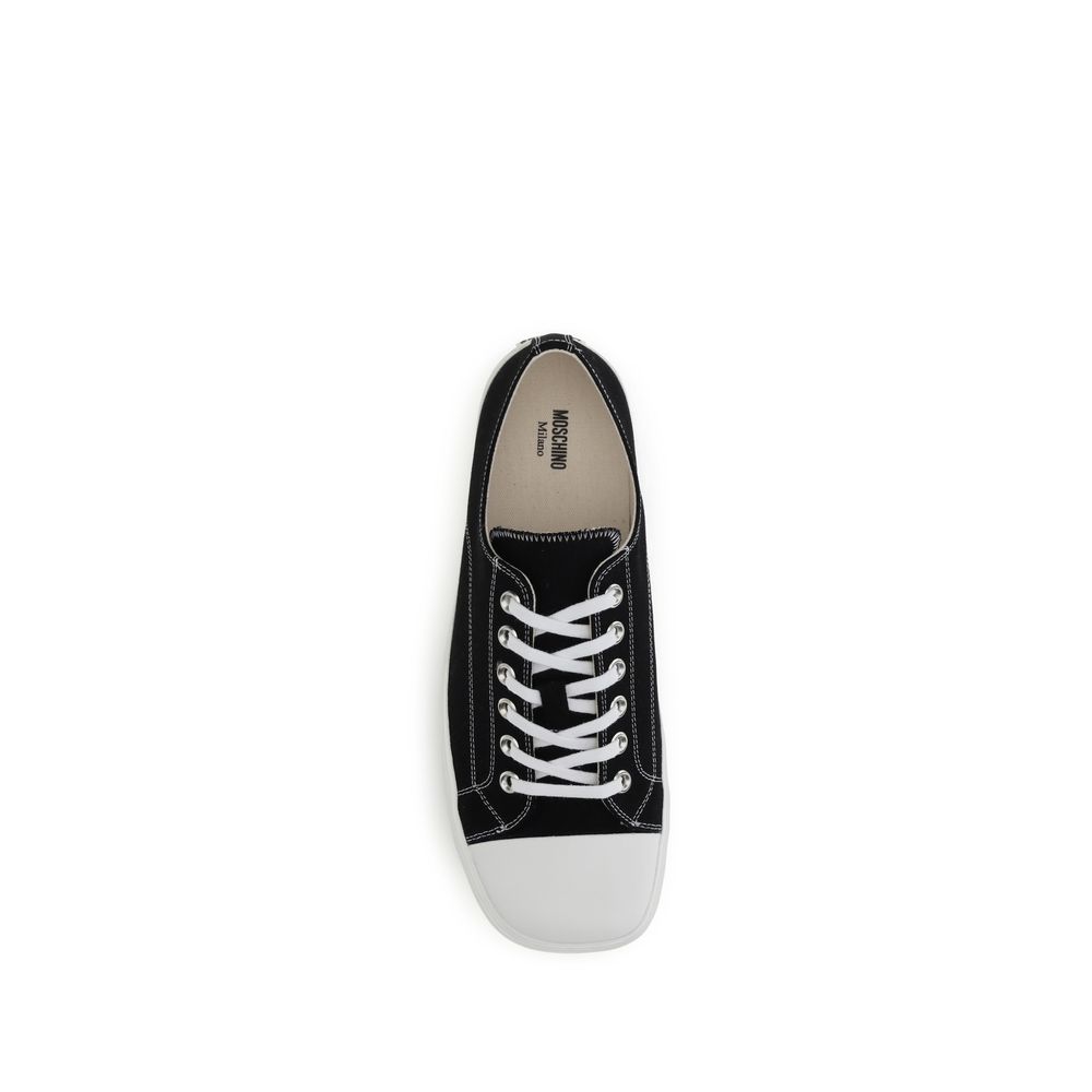 Moschino Black Cotton Low-Cut Sneakers