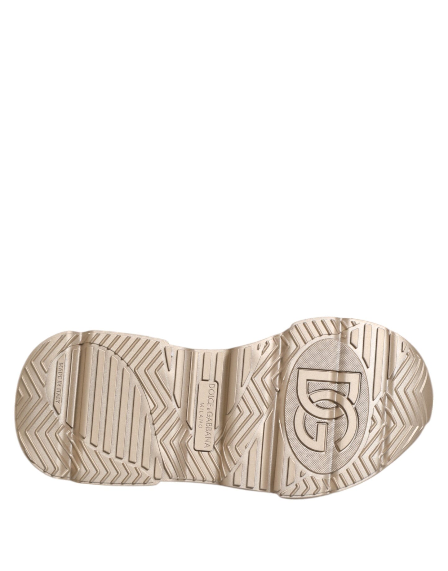 Dolce & Gabbana Gold Leder Daymaster Damen Sneaker Schuhe