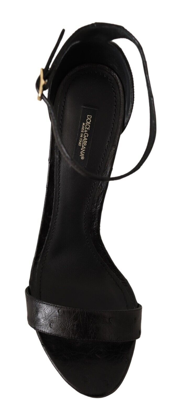 Dolce & Gabbana Schwarz Strauß Knöchelriemen Heels Sandalen Schuhe