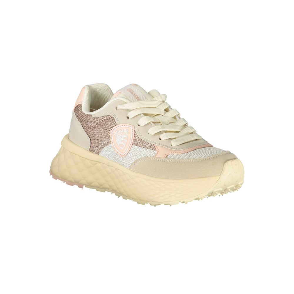 Blauer Beige Polyester Damen Sneaker