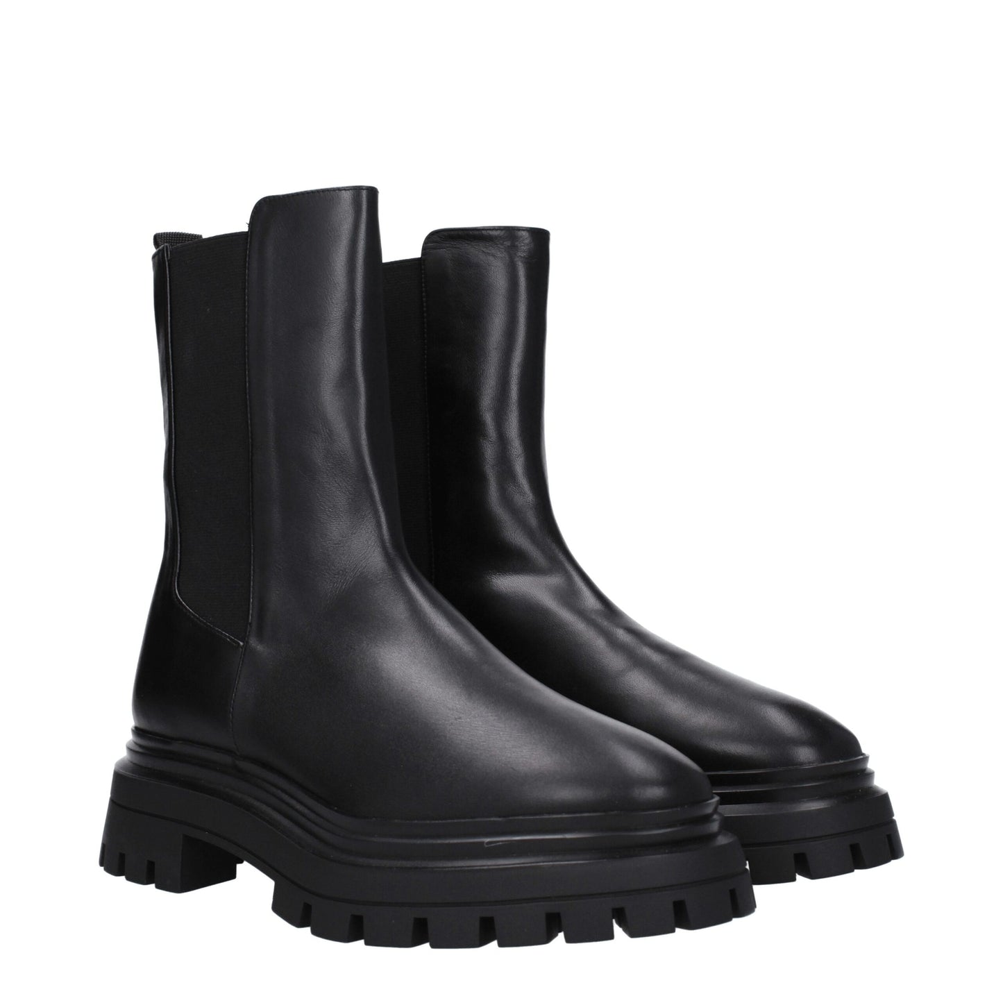 Stuart Weitzman Schwarze Lederstiefeletten