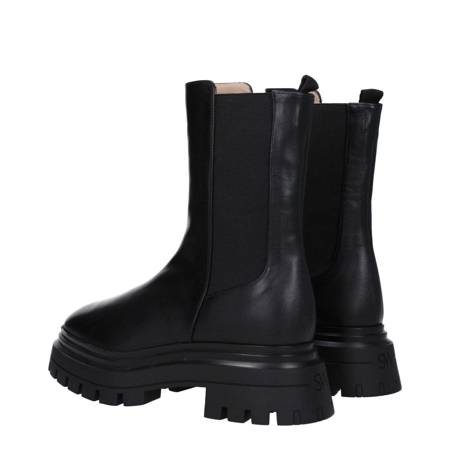 Stuart Weitzman Schwarze Lederstiefeletten
