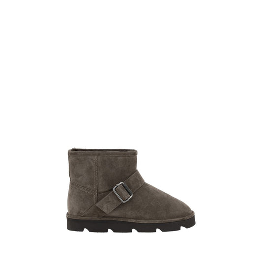Brunello Cucinelli Braune Kalbshaut Bos Taurus Stiefeletten
