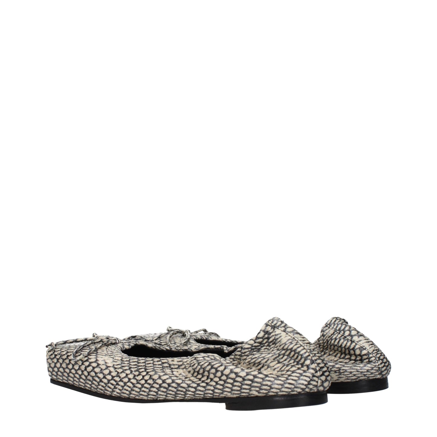 Jacquemus Beigefarbene Leder-Ballett-Flats