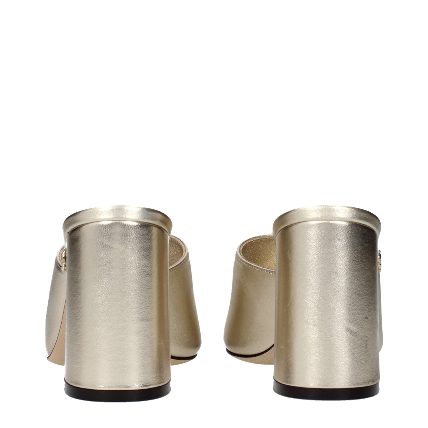 Jimmy Choo Goldene Ledersandalen mit Plateauabsatz