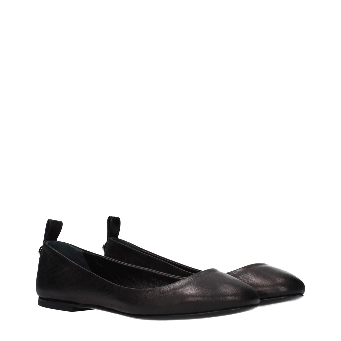 The Attico Schwarze Leder-Ballerinas