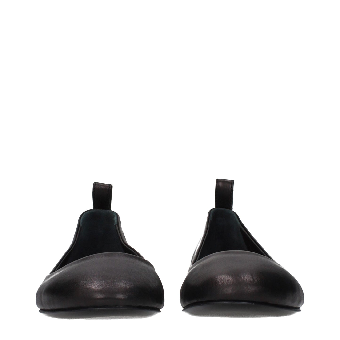 The Attico Schwarze Leder-Ballerinas