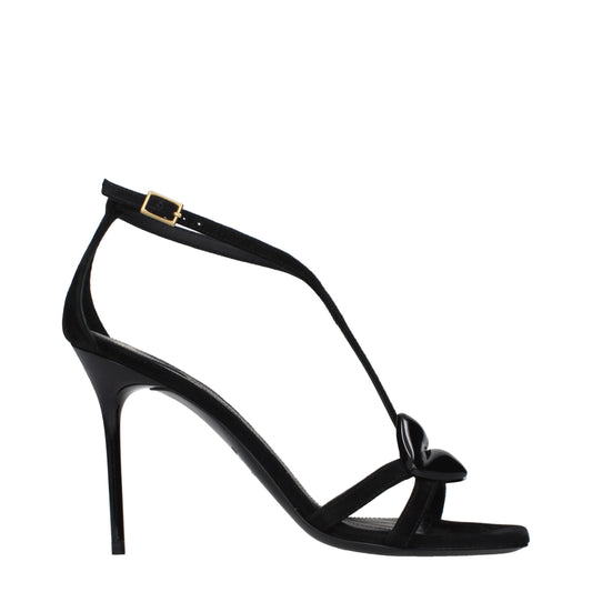 Balmain Schwarze Leder-Stilettosandalen